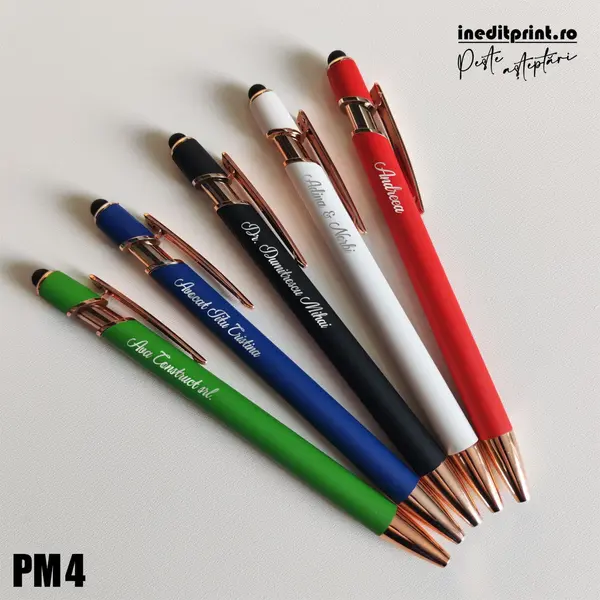 Pix metalic TOUCH BALL PEN ROSES, alb PI8 Rosu