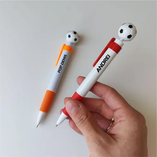 Pix minge fotbal Basley personalizat Alb cu rosu