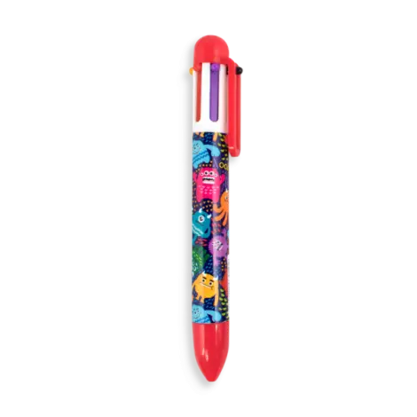 Pix multicolor cu 6 culori si mecanism retractabil Monstruleti