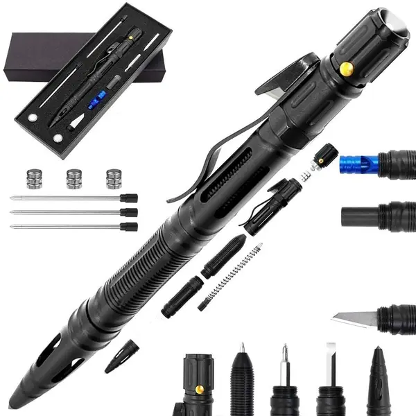 Pix tactic DEPOX , Comando Corps, multifunctional, aluminiu, 15.5 cm, negru