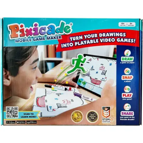 Pixicade - kit creativ multipremiat pentru a transforma desenele copiilor in jocuri video pentru mobil sau tableta, editie jo