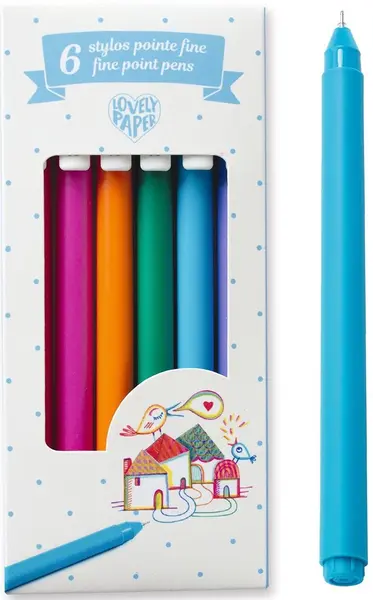Pixuri cu gel Djeco - Cu stilou fin, 6 buc