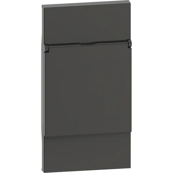 Placa cu capac prize standard germane si franceze/balgiene Bticino Living Now KG04P, negru