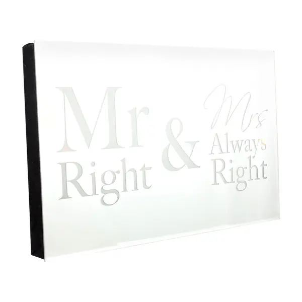 Placa cu oglinda led - Mr & Mrs Right | Lesser & Pavey