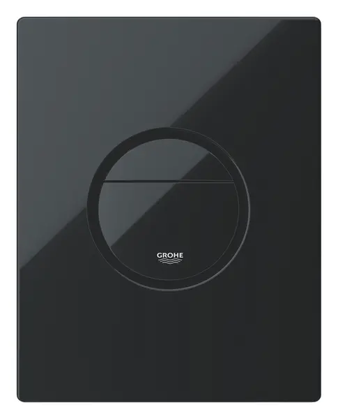 Placa de actionare WC Grohe, Nova Cosmopolitan, dubla spalare, reversibila, 156 x 197 mm, negru