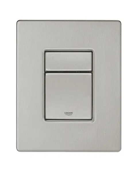 Placa de actionare WC Grohe, Skate Cosmo, 197 x 156mm, dual flush, tehnologie reducerea consumului de apa, suprafata cromata GROHE StarLight, supersteel, crom mat