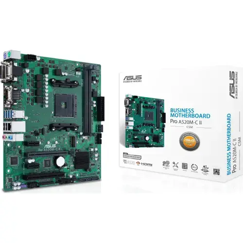 Placa de baza ASUS PRO A520M-C II/CSM, AMD A520, Socket AM4, micro ATX
