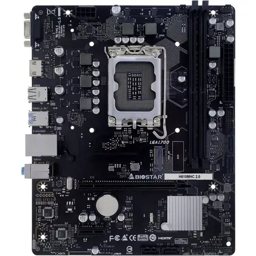 Placa de baza Biostar H610MHC 2.0, Intel H610, LGA 1700, mATX