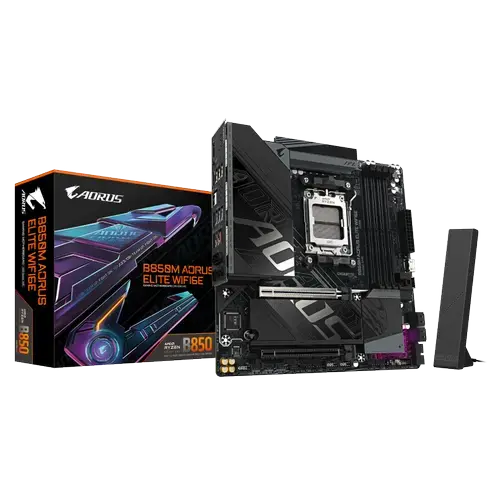 Placa de baza GIGABYTE B850M AORUS ELITE WIFI6E, AMD B850, AM5, DDR5, mATX