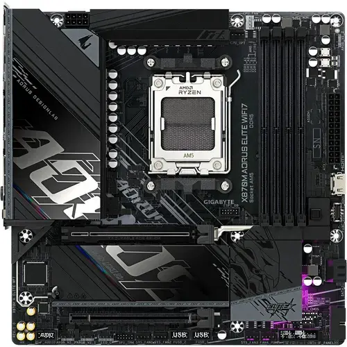 Placa de baza GIGABYTE X870M AORUS ELITE WIFI7, AMD X870, AM5, mATX, DDR5