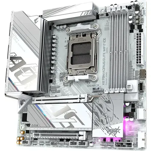 Placa de baza GIGABYTE X870M AORUS ELITE WIFI7 ICE, AMD X870, AM5, mATX, DDR5