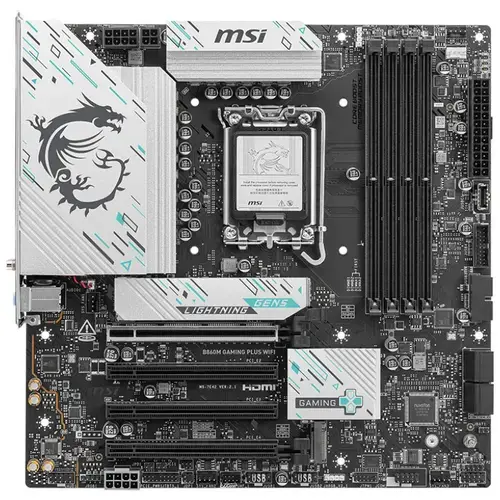 Placa de baza MSI B860M GAMING PLUS WIFI, Intel B860, LGA 1851, DDR5, mATX