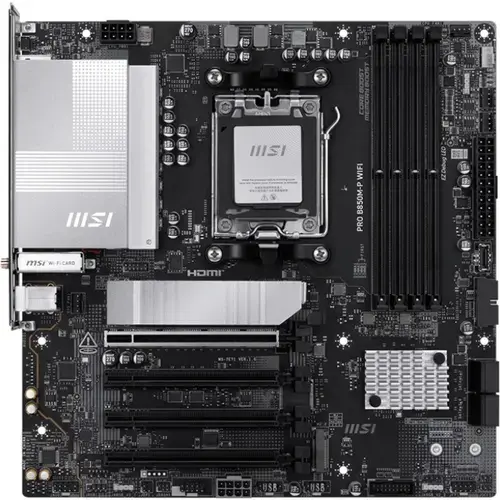 Placa de baza MSI PRO B850M-P WIFI, AMD B850, AM5, DDR5, mATX