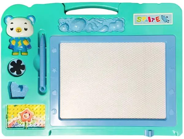 Placă de desen Raya Toys - cu două fețe, turcoaz