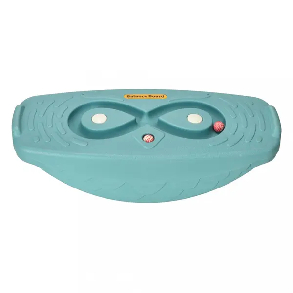 Placa de echilibru pentru copii Ikonka, cu labirint si bile turquoise, dimesniune 59.5 x 26 x 14 cm