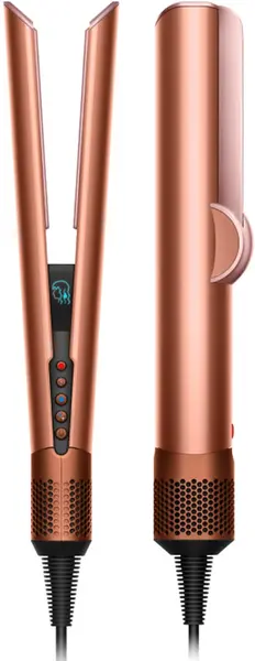 Placă de îndreptat părul Dyson - Airstrait, 140°C, Amber Silk/Pink Champagne