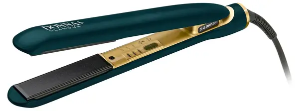 Placă de îndreptat părul Gamma+ - Donna+ Glamour, plăci ceramice cu pulbere de diamant, 230°C, albastru grafit