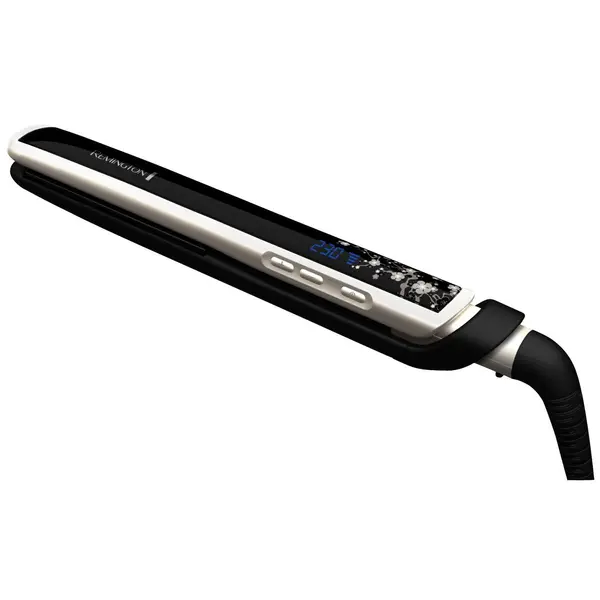 Placa de indreptat parul Remington S9500, Invelis ceramic, 235º C, Negru/Gri