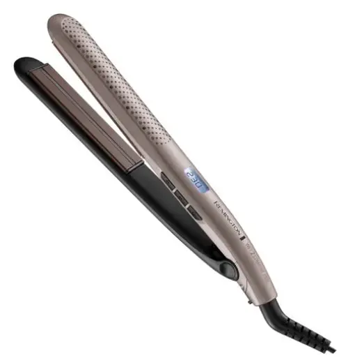 Placa de indreptat parul Remington Wet 2 Straight Pro S7970, Par umed/uscat, Senzor umiditate, 230°C, LCD (Bej)