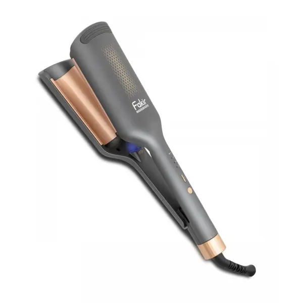 Placă de ondulat Fakir Ion Fusion Beach Waves, 100W, Înveliș ceramic cu ulei de Argan, Ionizare Nano Water, 3 setări temp. (160-200°C), Cablu rotativ 360°, Husă inclusă, Antracit
