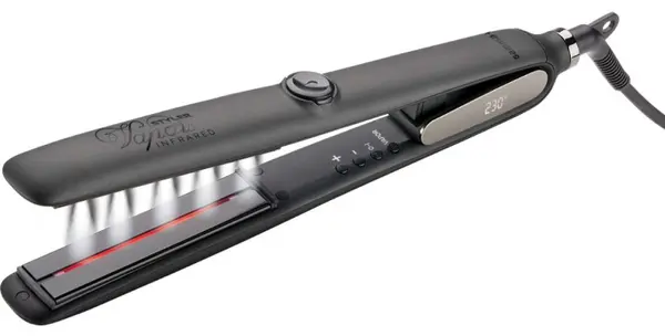 Placă de păr profesională GammaPiu - Vapor Styler Infrared, 230 °C, acoperire ceramică, neagră
