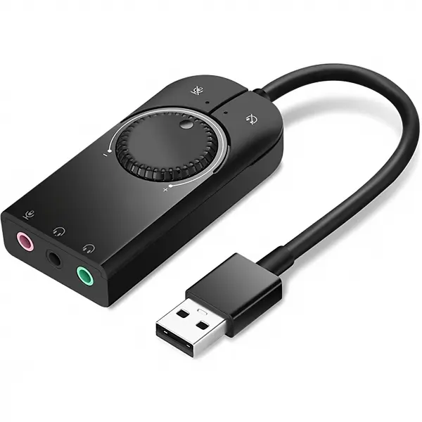 Placa de sunet USB UGREEN CM129, 3 x Jack 3.5mm, Negru