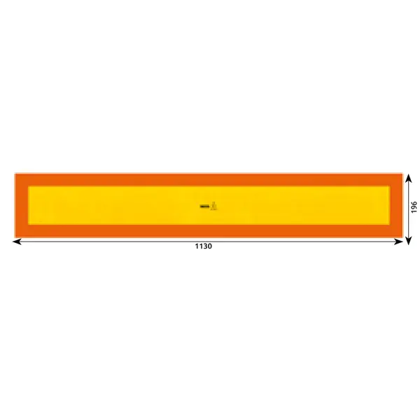 Placa reflectorizanta galben rosu fluorescent 1130x196 mm Hico