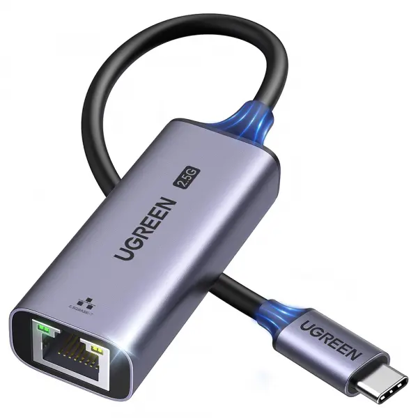 Placa Retea UGREEN CM648 (25052), RJ45, USB-C, Gri