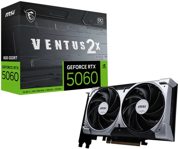 Placă video MSI - GeForce RTX 5060 Ventus 2X OC, 8GB, GDDR7