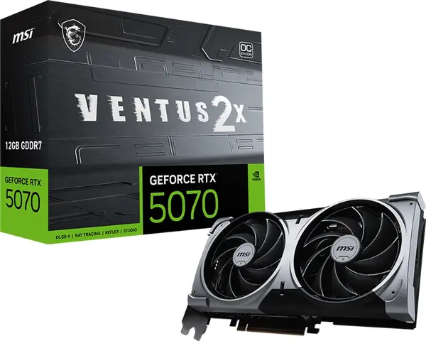 Placă video MSI – GeForce RTX 5070 VENTUS 2X OC, 12 GB, GDDR7