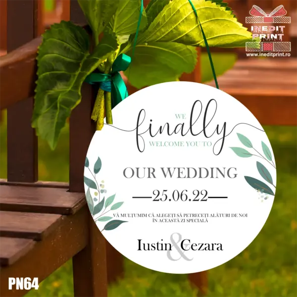 Placuta intampinare personalizata PN64