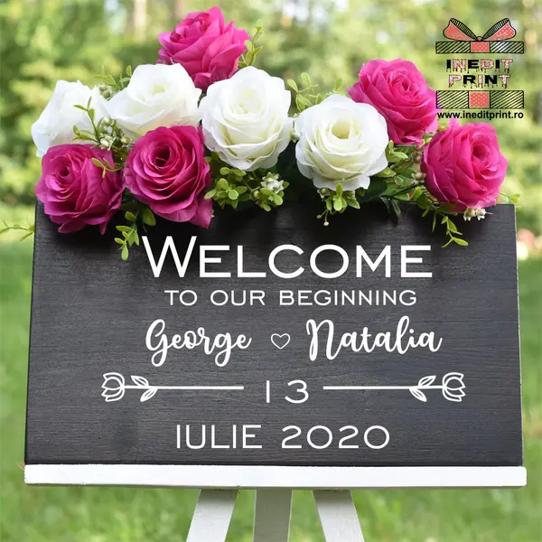 Placuta Intampinare Welcome Personalizata PN47 40X30cm