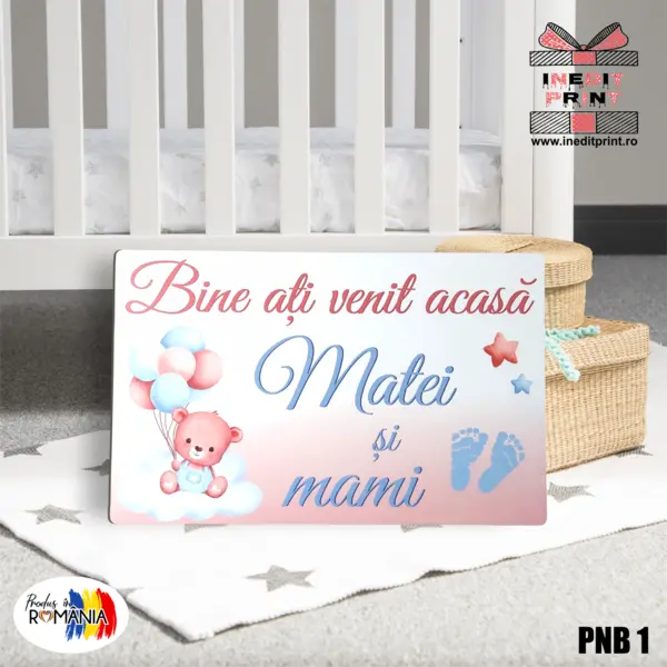 Placuta personalizata Bine ati venit acasa PNB1 40x25.5 cm