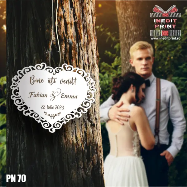 Placuta personalizata Bine ati venit PN70 15x18cm, 3 mm, MDF