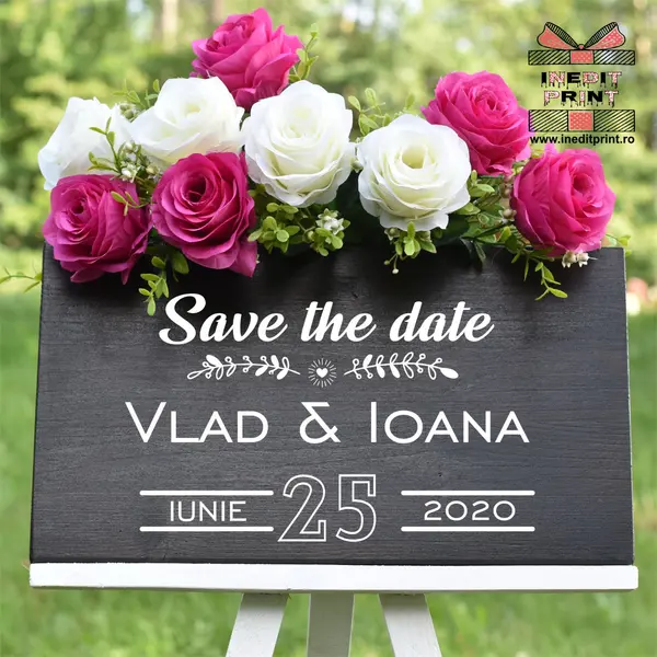 Placuta personalizata Save The Date STD12 40X20cm