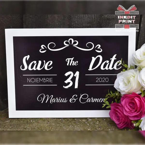 Placuta personalizata Save The Date STD4 21x30cm