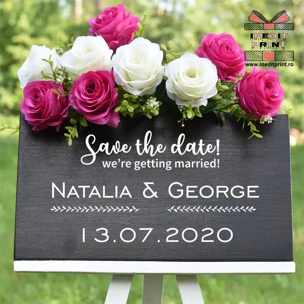 Placuta personalizata Save The Date STD6 40X20cm