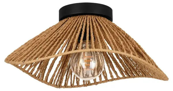 Plafonieră Eglo - Lavister, E27, Ø39 cm, H-175 FSC, negru/natural