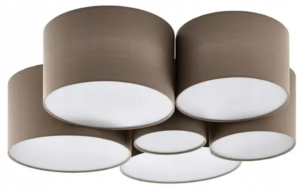 Plafonieră Eglo – Pastore 1, 6xE27, Ø99 cm, gri/maro