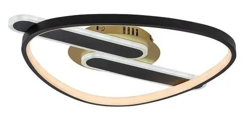 Plafonieră LED Rabalux - Brantiel, 60W, 3000-6000K, 53x45 cm, negru/auriu