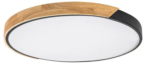 Plafonieră LED Rabalux - Maple2, 40W, 3000-6500K, metal/lemn, negru/alb