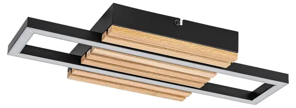 Plafonieră LED Rabalux - Noxelle, 12W, 3000-6000K, negru/stejar