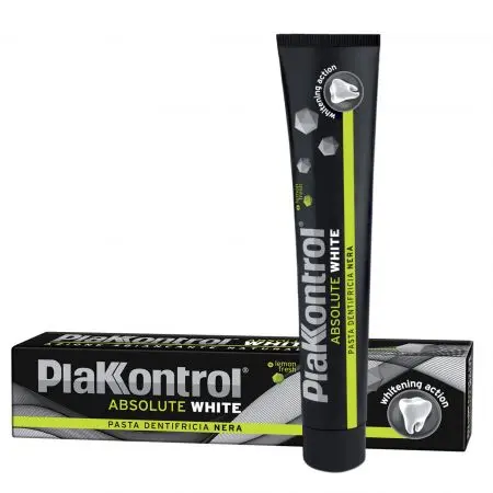 Plakkontrol Absolut White Pasta de dinti albire cu carbune 75 ml