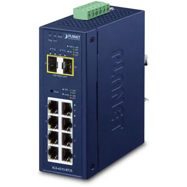 Planet Switch Planet IGS-4215-8T2S, 8 porturi Gigabit RJ45, 2 porturi SFP, Industrial, Gestionat L2/L4