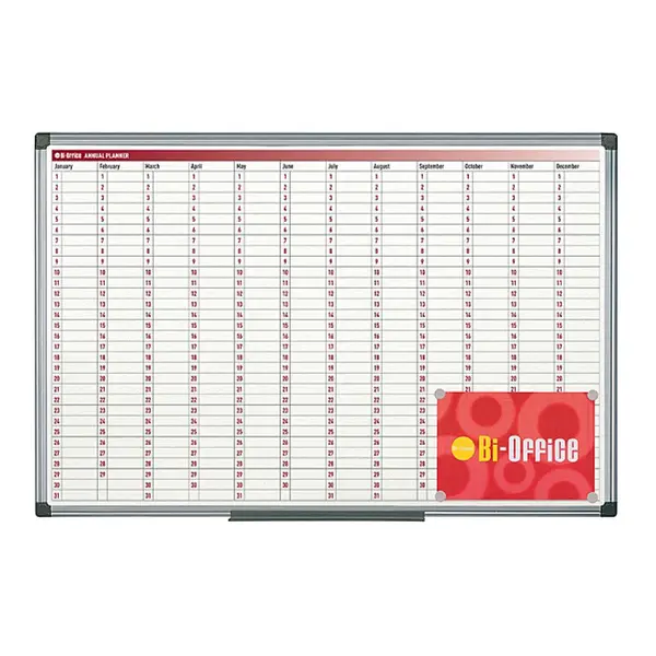 Planner magnetic anual Bi-Silque zile/luni rama din aluminiu 60 x 90 cm Planner magnetic anual Bi-Silque zile/luni rama din aluminiu 60 x 90 cm