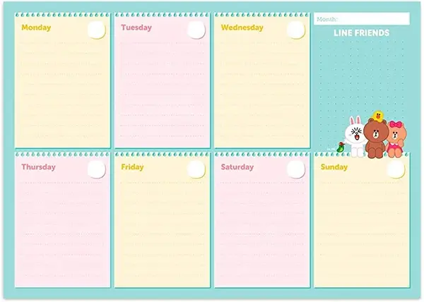 Planner saptamanal Grupo Erik - Line friends, A4, 54 file