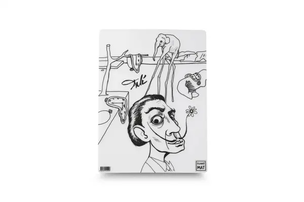 Plansa reutilizabila cu desene de colorat, model Dali,30x40 cm
