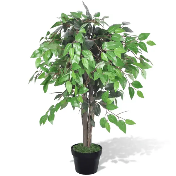 Planta artificiala, arbore de ficus, cu ghiveci, 90 cm