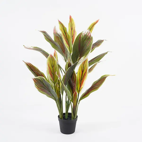 Planta decorativă artificială cu ghiveci, Cycas, Plastic, Verde, 55x80 cm