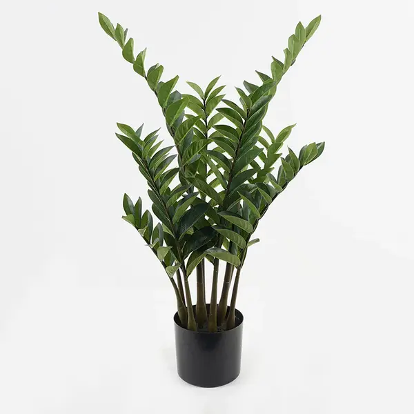 Plantă decorativă în ghiveci Zamia, sintetic, Verde, 52x88 cm